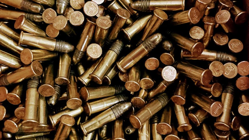 close up of .22 rifle ammo